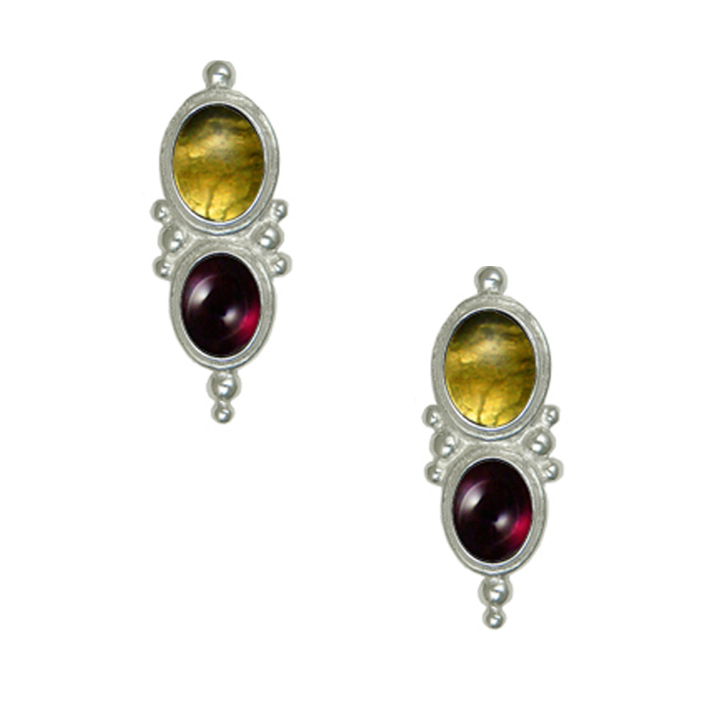 Sterling Silver Drop Dangle Earrings With Citrine